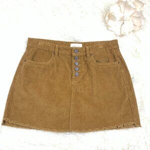 BNDI Western/Cowgirl Corduroy Button-Fly Raw Hem Mini Skirt Women's Size 29
